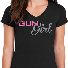 Load image into Gallery viewer, Gun Girl V Neck Shirt