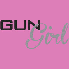 Load image into Gallery viewer, Glitter shirt gun girl v neck