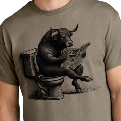 bull sitting on the toilet funny shirt