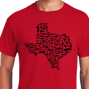 Red Texas Gun State Shirt