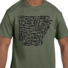 Load image into Gallery viewer, Military Green Arkansas Gun State Shirt