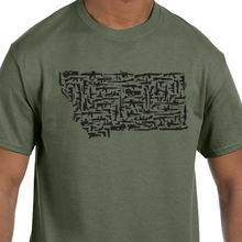 Load image into Gallery viewer, Military Green Montana gun state shirt military weapon second amendment