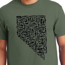 Load image into Gallery viewer, Military Green Nevada Gun State Shirt Weapons Military