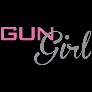 Gun Girl Woman Shirt Glitter